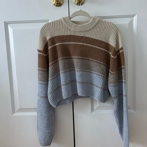 Garage Cropped Striped Sweater